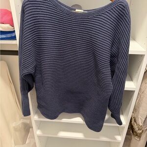 CAbi Women's Ribbed Crew Neck Sweater - Deep Blue